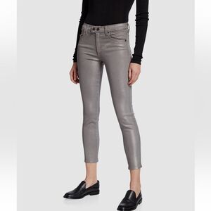 Ramy Brook Silver Metallic Skinny Legs Pants Jeans Size 27